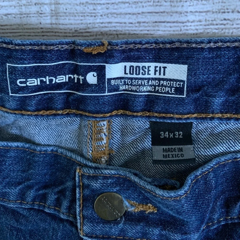 Carhartt Men’s Blue Denim Loose Fit Jeans 34x32